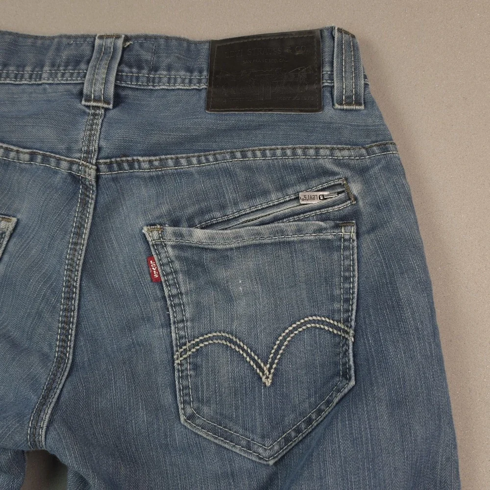 Levi's 514 Slim Straight Jeans Mens 29x30 Medium Blue Wash Zip Pockets Y2K Denim